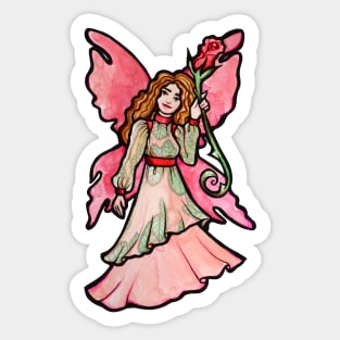 Pink fairy Rose Sticker